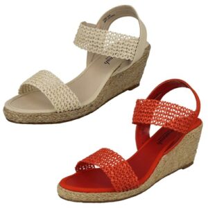 Womens Savannah Slip On Wedge Heeled Sandal F2303