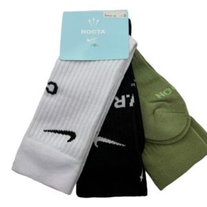 Nike Nocta Sports Socks – 3 Pairs – Black / White / Khaki Green