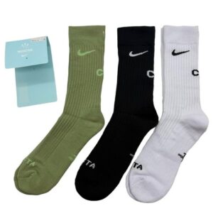 Nike Nocta Sports Socks – 3 Pairs – Black / White / Khaki Green