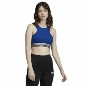 NEW ADIDAS CROP TOP gym top short tank cotton top navy blue 90s fashion trend