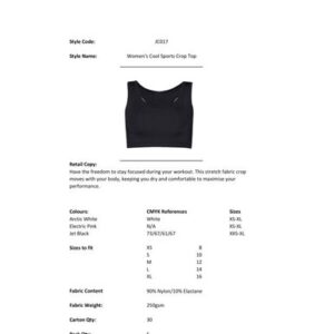 AWDis JC017 Just Cool Women’s Sports Hot Crop Top Gym Workout Running Racer Bra