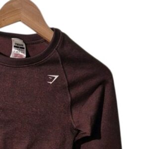Gymshark Crop Top Maroon Gym Training Size S Small Womens Stretch Activewear