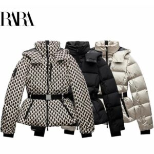 Raincoat Winter Zip Jacket Warm Coat Girls Womens Outwear Quilted Thick Hooded