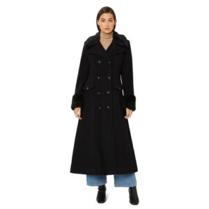 SHEIN Clasi Double Breasted Lapel Collar Overcoat Fall Winter Cloth for Women