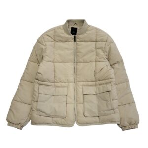 River Island BNWT Beige Quilted Full Zip Jacket Womens UK Size S CC871
