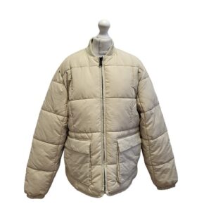 River Island BNWT Beige Quilted Full Zip Jacket Womens UK Size S CC871