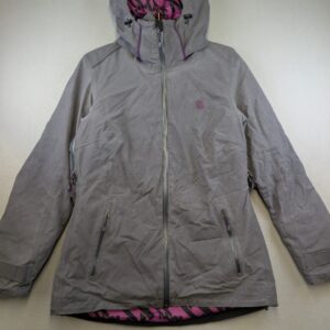 Volkl Ski Jacket Womens UK 10 Grey Waterproof Hooded Snow Coat Manu Metal Wax