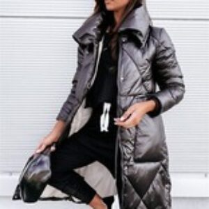 Womens Coats Winter Warm Full Zip Puffer Jacket Cotton Down Length Quilted Coat*