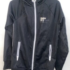 Superdry Jacket Women’s UK Size 10 Black Zip Athletic High Neck Track Jumper