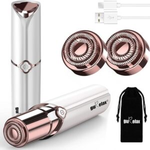 Facial Hair Remover for Women Rechargeable Painless Lady Shaver with 2 Heads