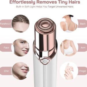 Facial Hair Remover for Women Rechargeable Painless Lady Shaver with 2 Heads