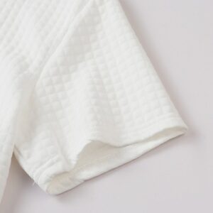 Women’s Solid Color Polyester Waffle Top Half Zip for Summer Vacation Outings