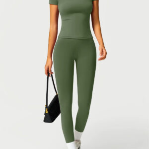 2PCS Yoga Suit Sports Set Quick-Drying Gym Tracksuit Running Wear For Women NEW