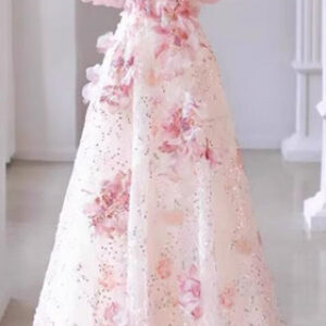 Gorgeous Off Shoulder Bowknot Flowers Long Gown Banquet Party Evening Dresses