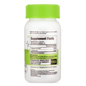 L-Arginine L-Ornithine EAA Capsules Essential Amino Acid Complex Vegan Friendly
