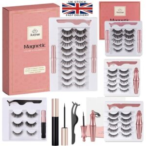 Waterproof Magnetic Eyeliner w/ Eyelashes and Tweezer 5/10 Pairs Long Lashes Set
