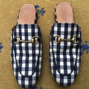 Gucci Shoes Princetown Loafer Shoes Slipper  Gingham UK 3 US 6 EU 36 Mule Ladies