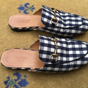 Gucci Shoes Princetown Loafer Shoes Slipper  Gingham UK 3 US 6 EU 36 Mule Ladies