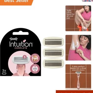 Women’s Intuition Razor Blades with Skin-Protect Gel – 3 Pack for All Skin Types