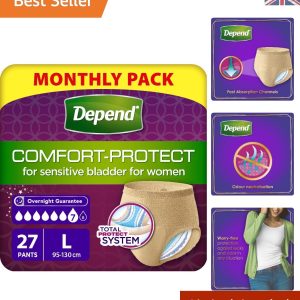 Fit-Flex Large Incontinence Pants for Women – 27 Count, Comfortable & Discreet
