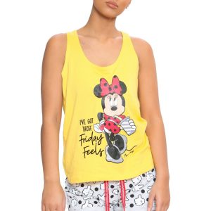 Ladies Minnie Mouse Pyjamas Set Summer Short Night Wear Loungewear Cotton PJs