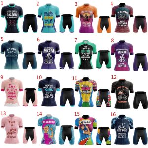 Women’s Cycling Clothing Jersey Suit Funny Cycling Jersey and Shorts Padded Set