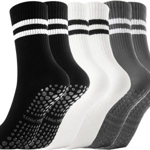 Non Slip Yoga Grip Pilates Socks for Women&Men anti Slipper Grippy Socks for Bal