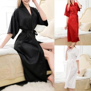 Sleepwear Bathrobe Pajamas Wedding Womens Ladies Lingerie Long Loose