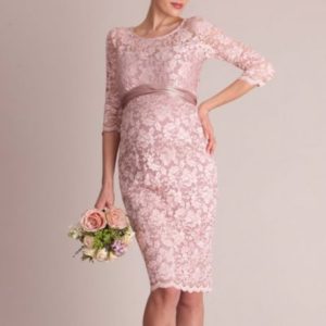 SERAPHINE BLUSH LACE MATERNITY COCKTAIL DRESS SIZE 16 IN DRESS GARMENT COVER