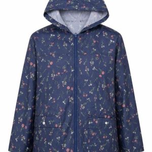 Womens UK Size L Anne de Lancey Blue Rain Coat