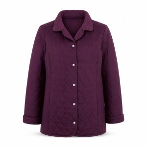 Womens UK Size 14 BM Casual Purple Quilted Coat
