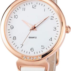 NUOVO Women Watches Ladies Leather Strap Watch Elegant Analogue Quartz Watches