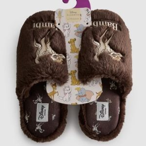 Primark Disney’s Bambi Plush Mule Slipper Chocolate UK Size 3/4 5/6 & 7/8