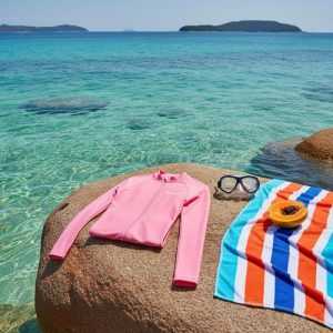 Long Sleeve Rash Guard Swimsuit Quick Dry Long Sleeve Swim Shorts Set for Beach