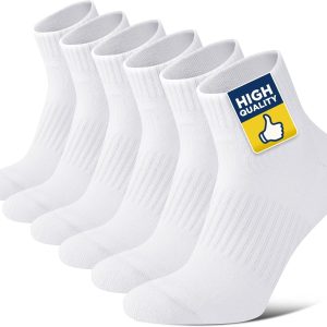 Sport Ankle Socks for Men Women, 3/6 Pairs Quarter Socks with Thick Cushioned