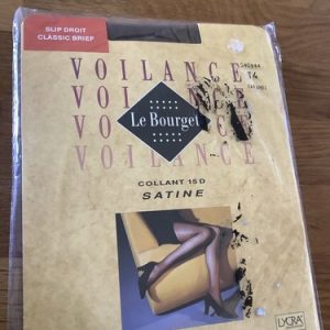 VOILANCE LE BOURGET 15 DENIER SATINE TIGHTS SZ 4 HIPS 34”-47 Caramel (New/Sealed