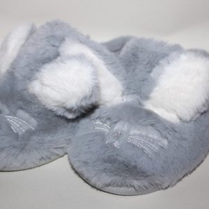 Cozipawz soft faux fur Bunny slip on mule slippers Style Bunz Colour Grey  New