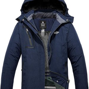 Wantdo Women’s Warm Ski Jacket with Fleece Waterproof Snowboarding Jacket Hooded