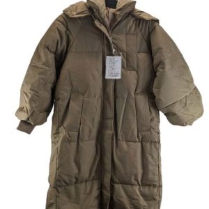 DYG dianyige womens puffer coat camel hooded zip up pockets midi size xl free pp