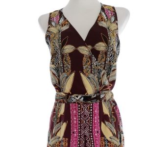Party Dress Midi RIVER ISLAND UK 10 Wrap Patterned V-Neck Sleeveless