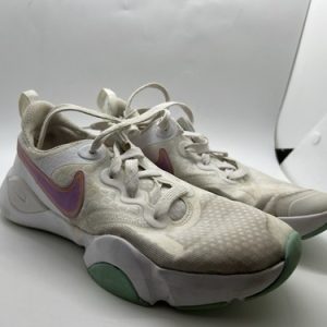Nike SpeedRep Trainers Size UK 4 Womens White Knit Gym Running Yoga Shoes