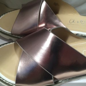 Another Pair of Shoes Womens Sara K1 Open Toe Pewter Sandal, UK 7 /EU40