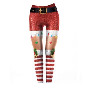 Colorful Christmas Printed Leggings Women Sportswear Durable