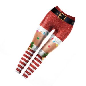 Colorful Christmas Printed Leggings Women Sportswear Durable