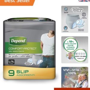 Comfort Protect Large/XL Incontinence Pants for Men – 9 Pack, Super Absorbent