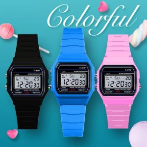 F91W Classic Digital RETRO Sports Alarm Stopwatch Black – 1 Years Warranty