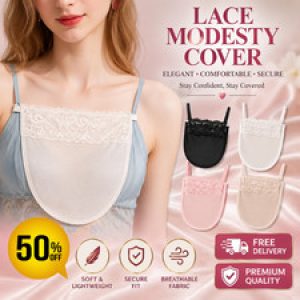 Lady Lace Clip-on Camisole Bra Insert Overlay Modesty Panels for Low Cut Up