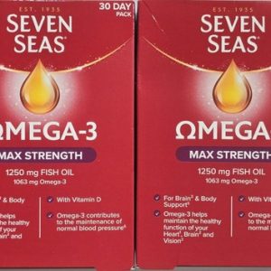 2x – Seven Seas Omega-3 & Gut Friendly Bacteria 30 Day Pack  100% GENUINE NEW 🟢