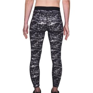 More Mile Go For It Womens Running Tights Black Printed Lightweight Run Sports