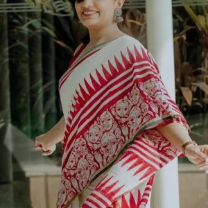White Cotton Linen Saree for Women Indian Ethnic Lightweight Daily Office Wear